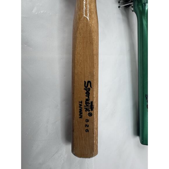 Vintage Spornette Round Bristle Hair Brush Lot Of 3 #826 #973 Wood Handle - Picture 3 of 8